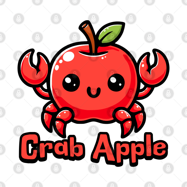 Crab Apple! Cute Cute Food Animals Pun by Cute And Punny