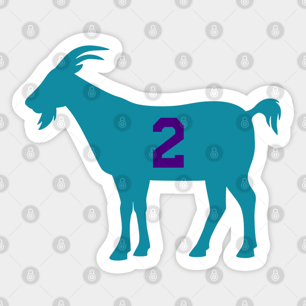 CHA GOAT - 2 - White - Charlotte Hornets - Sticker