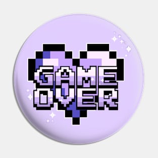 Game Over Heart - Purple Pin