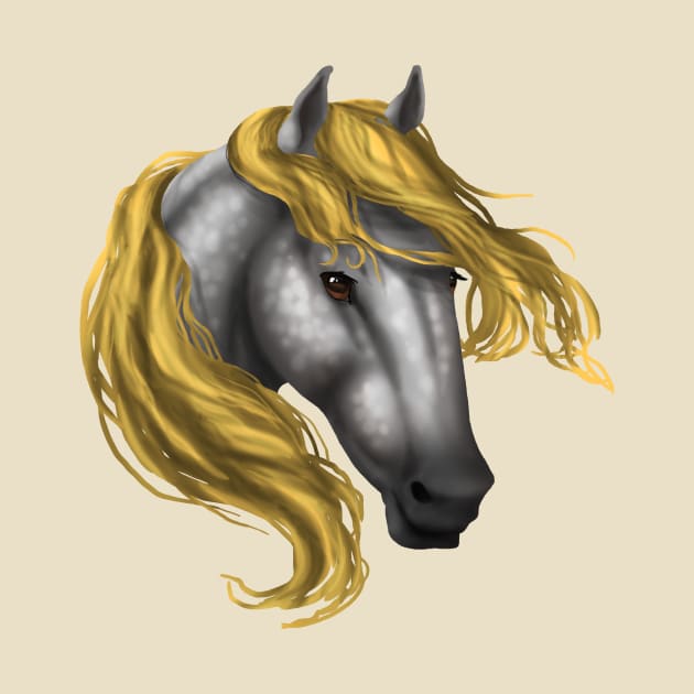 Horse Head - Dapple Yellow Mane by FalconArt