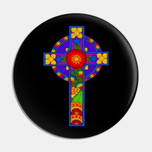 Rainbow Celtic Cross Pin