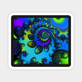 Blue green and purple spiral Magnet