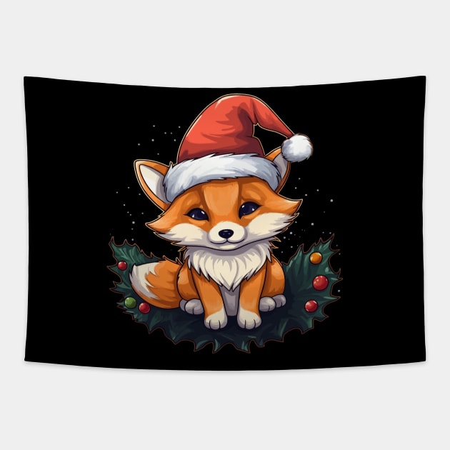 Red Fox Christmas Tapestry by JH Mart