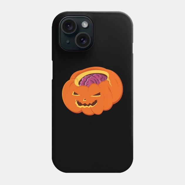 Spooky Jack O Lantern With Brain Phone Case by Marzuqi che rose