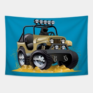 Cartoon jeep Tapestry