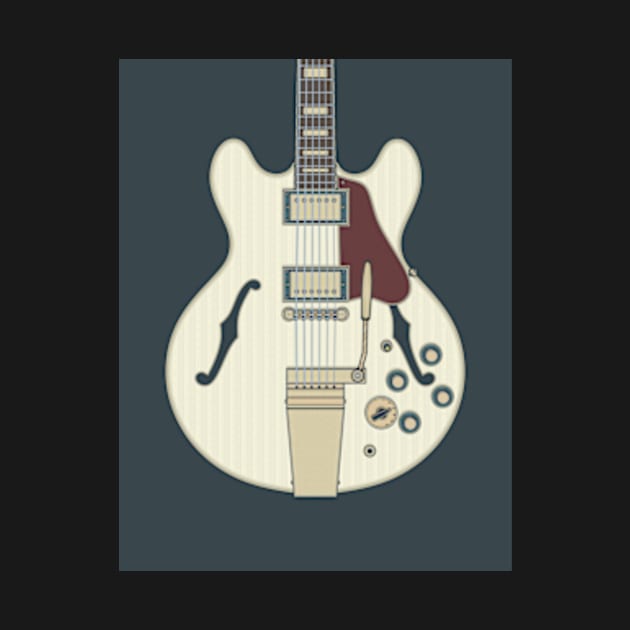 White Vintage Hollow Body Guitar by milhad