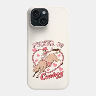 Pucker Up Cowboy Retro Skeleton Funny Phone Case