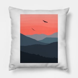 sunset mountain view Pillow