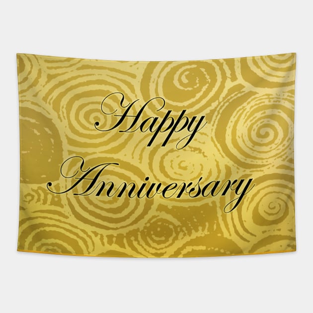 Anniversary Swirls Gold Tapestry by BlakCircleGirl