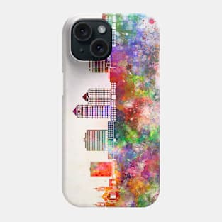 Albuquerque V2 skyline in watercolor background Phone Case