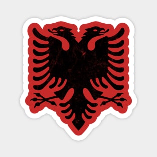 Albania // Faded Vintage Style Eagle Flag Design Magnet