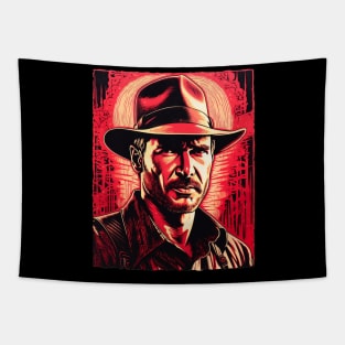 Mr. Indiana Jones - Linocut III Tapestry