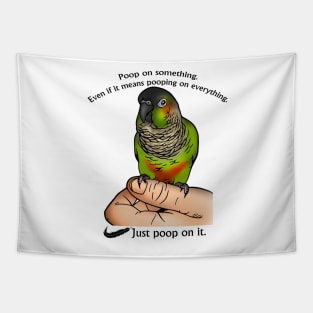 Just Poop On It! (Black Font) Tapestry