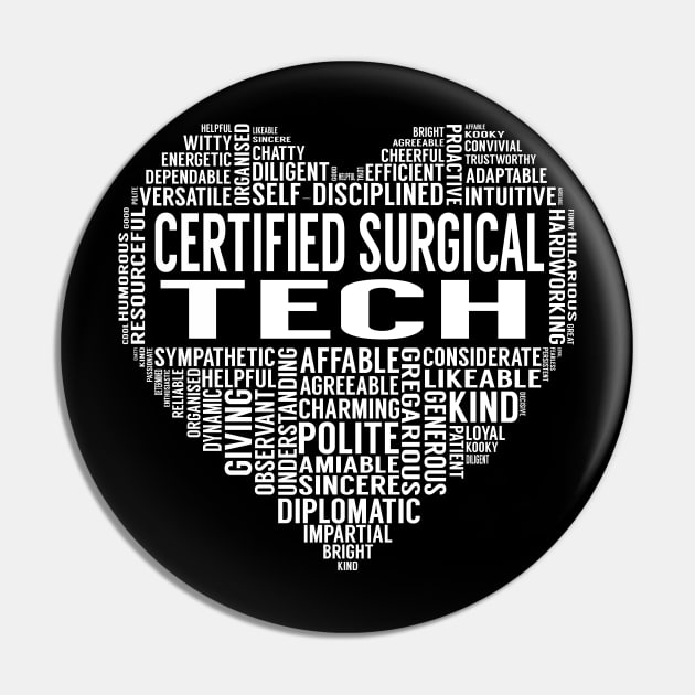 Certified Surgical Tech Heart Pin by LotusTee