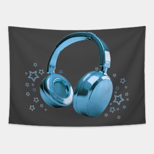 Blue Headphones Tapestry