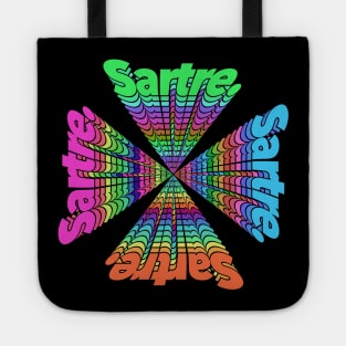 Jean Paul Sartre Kaleidoscope Typographic Design Tote