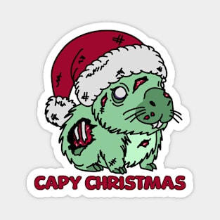Zombie Capybara Christmas Magnet