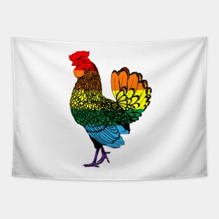 Chicken 3: Rainbow Pride Flag (2022) Tapestry