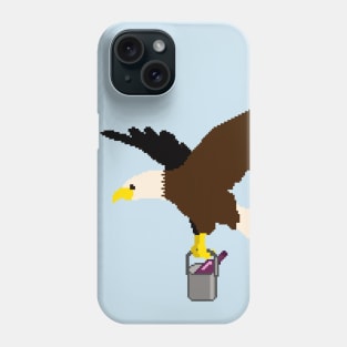 Eagle delivering a bottle of wine Phone Case