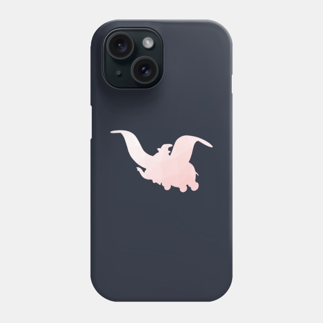 Geometric Dumbo Silhouette Millennial Pink Phone Case by FandomTrading