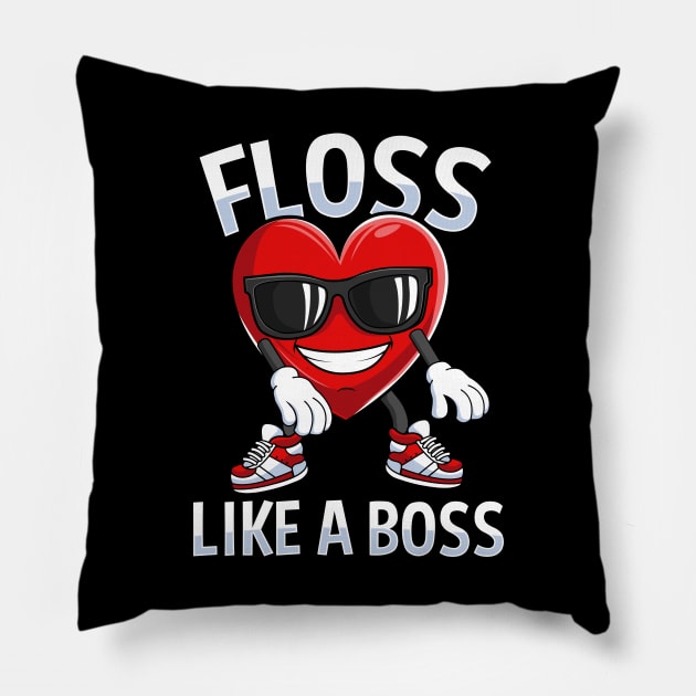 Floss Like A Boss Valentines Day Gift For Boys Kids Pillow by HCMGift