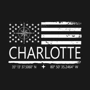 Us Flag Charlotte, Charlotte City Love T-Shirt