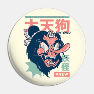 Funny Retro 90s Japanese Kawaii Daitengu Yokai Pin