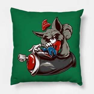 Racoon Riding Spray Pillow