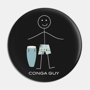 Funny Mens Conga Player Pin