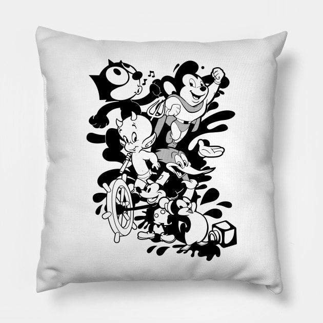 FELIX THE CAT - Classic cartoon ink mashup Pillow by KERZILLA