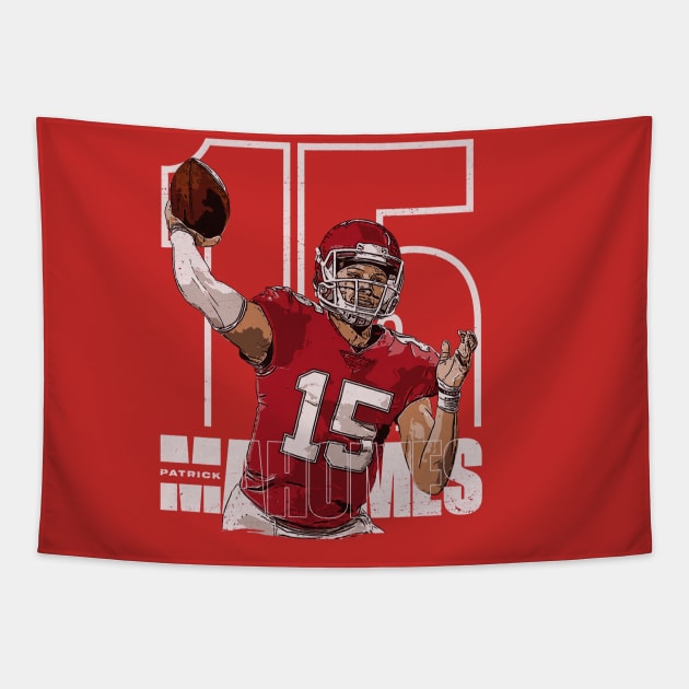 Patrick Mahomes Kansas City Outline Tapestry by MASTER_SHAOLIN