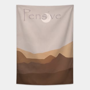Pensive Abstract warm Deser, inspirational meanings Tapestry