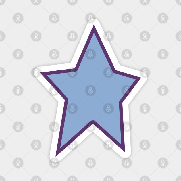 Blue Star Purple Out Line Graphic Magnet by ellenhenryart