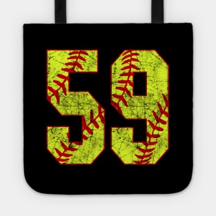 Fastpitch Softball Number 59 #59 Softball Shirt Jersey Uniform Favorite Player Biggest Fan Tote