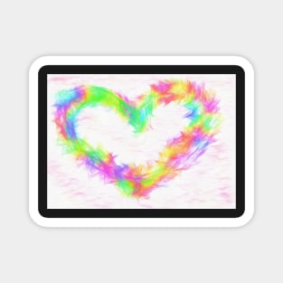 Flaming Rainbow Heart Magnet