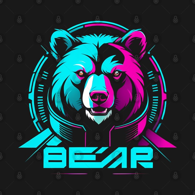 Bear Icon Cyberpunk by TaevasDesign