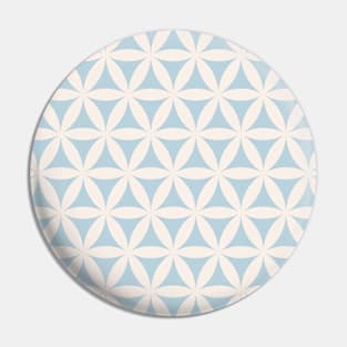 Flower of Life, Sacred Geometry / Ivory and Baby Blue Shades Pin