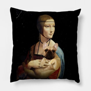 Lady with a French Bulldgog Pillow