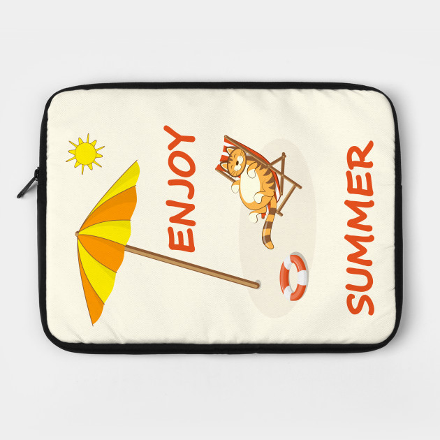 enjoy summer with funny cat