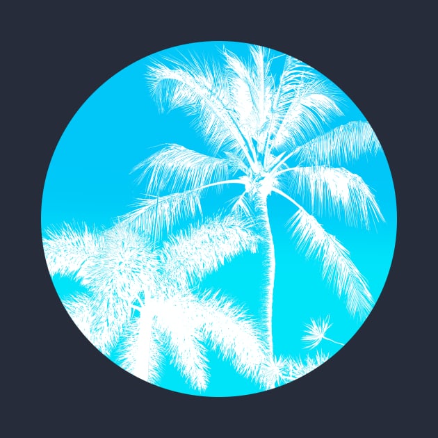 White Palm Trees with a Teal Sky by Vin Zzep