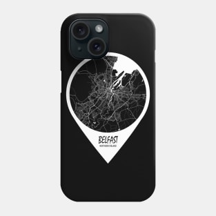 Belfast, Northern Ireland City Map - Travel Pin Phone Case