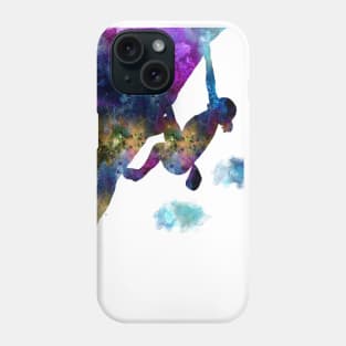 Rock climbing extreme sport woman Phone Case