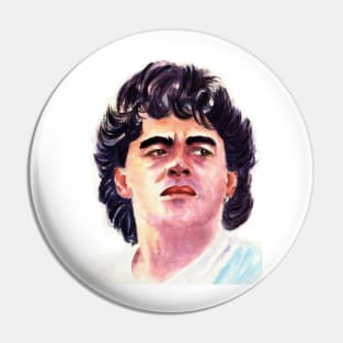 Diego Maradona | Watercolor Portrait Pin