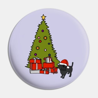 Cute Dog and Christmas Tree Pin