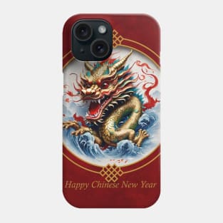 Gold red chinese dragon.Happy new chinese dragon year. Phone Case