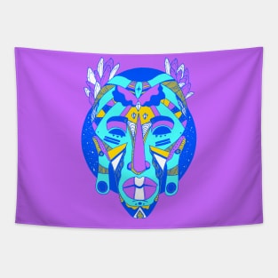 African Mask 1 - Blue Edition Tapestry