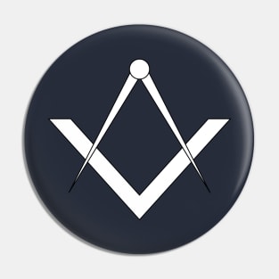 Simple masonic symbol of the square and compass Pin