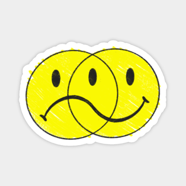 Happy Sad Face Smiley Magnet Teepublic
