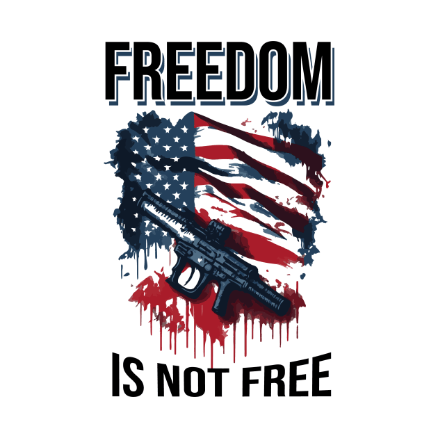 Freedom is not free independence day quote typography design by emofix