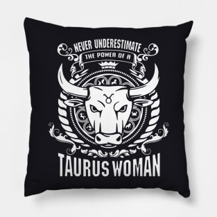 Never Underestimate The Power Of A Taurus Woman Daughter T Shirts Pillow